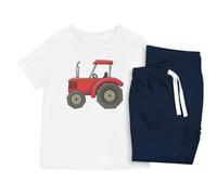 Azeeda 'Red Tractor' Kids Cotton Pyjama Set - Comfortable Children's Nightwear, Sleepwear and Loungewear - Unisex for Boys and Girls - Navy, 3-4 Years (KP00206676)