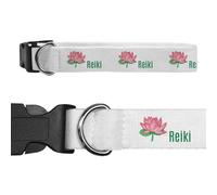 Azeeda 'Reiki With Lotus Blossom' Dog Collar - White, L (PR00083868)