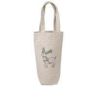 Azeeda 'Reindeer with Lights' Cotton Wine Bottle Gift/Travel Bag (BL00044735)