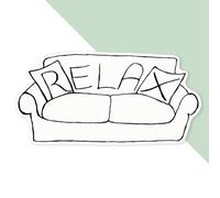 Azeeda 'Relax Sofa' Premium Vinyl Decal Sticker - Waterproof, Durable & Easy to Apply - Ideal for Cars, Windows, Bins and More - 720mm (XXL) (DW00153418)