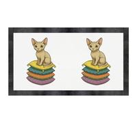 Azeeda 'Relaxed Sphinx Cat' Pet Feeding Mat (PM00032508)