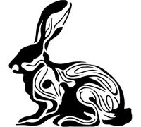 Azeeda 'Resting Hare Doodle' Reusable Stencil - Durable Decorative Template for Painting and Spraying on Walls, Tiles, Wood, Fabric & Craft Projects - XXL (A2) (WS00080084)