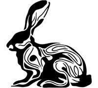 Azeeda 'Resting Hare Doodle' Reusable Stencil - Durable Decorative Template for Painting and Spraying on Walls, Tiles, Wood, Fabric & Craft Projects - M (A5) (WS00061426)