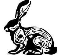 Azeeda 'Resting Hare Doodle' Reusable Stencil - Durable Decorative Template for Painting and Spraying on Walls, Tiles, Wood, Fabric & Craft Projects - S (A6) (WS00070579)