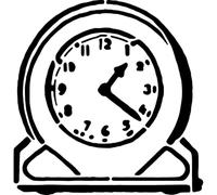 Azeeda 'Retro Analogue Desk Clock' Reusable Stencil - Durable Decorative Template for Painting and Spraying on Walls, Tiles, Wood, Fabric & Craft Projects - S (A6) (WS00067894)