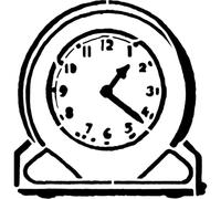 Azeeda 'Retro Analogue Desk Clock' Reusable Stencil - Durable Decorative Template for Painting and Spraying on Walls, Tiles, Wood, Fabric & Craft Projects - XXL (A2) (WS00074816)
