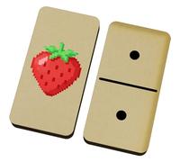 Azeeda 'Retro Game Style Strawberry' Domino Set & Box (DM00054947)