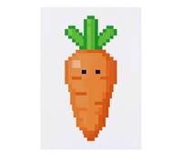 Azeeda 'Retro Gaming Style Carrot' Temporary Tattoo - Water Resistant, Skin-Safe, Non-Toxic Transfer (TO00097479)