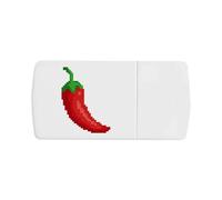 Azeeda 'Retro Gaming Style Chilli' Pill Box with Tablet Splitter (PI00040915)
