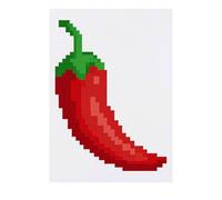 Azeeda 'Retro Gaming Style Chilli' Temporary Tattoo - Water Resistant, Skin-Safe, Non-Toxic Transfer (TO00097471)