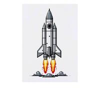 Azeeda 'Retro Gaming Style Rocket Taking Off' Temporary Tattoo - Water Resistant, Skin-Safe, Non-Toxic Transfer (TO00097351)