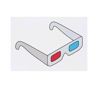 Azeeda 'Retro Red and Blue 3D Glasses' Temporary Tattoo - Water Resistant, Skin-Safe, Non-Toxic Transfer (TO00094991)
