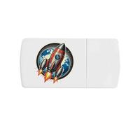 Azeeda 'Retro Rocket Ship' Pill Box with Splitter (PI00046418)