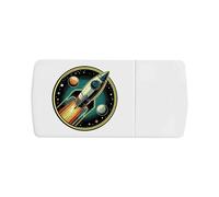 Azeeda 'Retro Rocket Ship' Pill Box with Tablet Splitter (PI00041845)