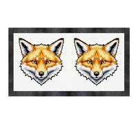 Azeeda 'Retro Style Fox Head' Pet Feeding Mat (PM00035990)