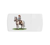 Azeeda 'Retro Style Girl Riding a Horse' Pill Box with Tablet Splitter (PI00041096)