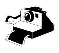 Azeeda 'Retro Vintage Camera' Clear Premium Vinyl Decal Stickers - Waterproof, Durable & Easy to Apply - for Car Bumpers, Windows, Bins & More - XL (460mm) (DC00164424)
