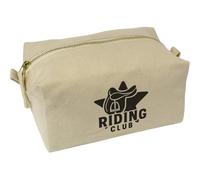 Azeeda 'Riding Club Saddle Emblem' Canvas Wash Bag/Makeup Case (CS00045961)