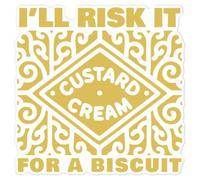 Azeeda 'Risk It for Biscuit' White Premium Vinyl Decal Sticker - Waterproof, Durable & Easy to Apply - for Car Bumpers, Windows, Bins & More - Large (210mm) (DW00198126)