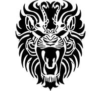 Azeeda 'Roaring Tribal Lion Portrait' Reusable Stencil - Durable Decorative Template for Painting and Spraying on Walls, Tiles, Wood, Fabric & Craft Projects - XL (A3) (WS00079341)