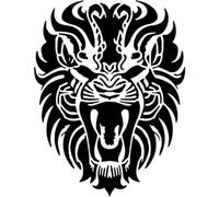Azeeda 'Roaring Tribal Lion Portrait' Reusable Stencil - Durable Decorative Template for Painting and Spraying on Walls, Tiles, Wood, Fabric & Craft Projects - M (A5) (WS00060582)