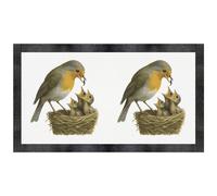 Azeeda 'Robin Bird Feeding Baby Chicks Nest Wildlife' Pet Feeding Mat (PM00033480)