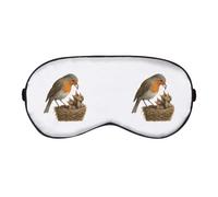 Azeeda 'Robin Bird Feeding Baby Chicks Nest Wildlife' Sleep/Travel Eye Mask (EY00033563)