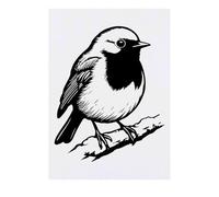Azeeda 'Robin Bird on a Snowy Winter Branch' Temporary Tattoo - Water Resistant, Skin-Safe, Non-Toxic Transfer (TO00092863)