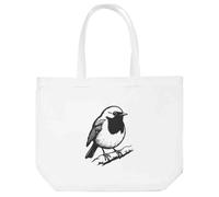 Azeeda 'Robin Bird on a Snowy Winter Branch' Tote Shopping Bag For Life (BG00086803)