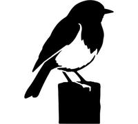Azeeda 'Robin Bird on a Wooden Fence Post' Reusable Stencil - Durable Decorative Template for Painting and Spraying on Walls, Tiles, Wood, Fabric & Craft Projects - XL (A3) (WS00081859)