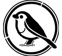 Azeeda 'Robin Emblem' Reusable Stencil - Durable Decorative Template for Painting and Spraying on Walls, Tiles, Wood, Fabric & Craft Projects - XL (A3) (WS00081221)