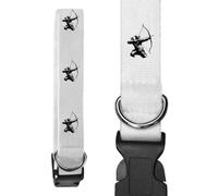 Azeeda 'Robin Hood' Dog Collar - White, S (PR00090199) | Adjustable Collar for Leads, ID Tags, Walks and Photos