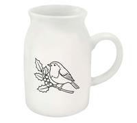 Azeeda 'Robin On Holly' Ceramic Milk Jug - 300ml (MJ00023826)