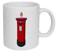 Azeeda 'Robin On Post Box' Ceramic Mug - 320ml (11oz) (MG00041119)