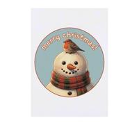 Azeeda 'Robin On Snowman' Temporary Tattoo - A6 (TO00111099) | Water Resistant Skin Safe Transfer for Parties, Costumes and Gifts