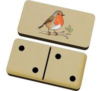 Azeeda 'Robin Red Breast on Branch' Domino Set & Box (DM00055259)