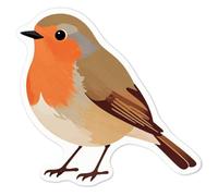 Azeeda 'Robin Red Breast' Sticker - White, 10cm (DW00189709)