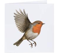 Azeeda 'Robin Redbreast Bird in Flight Wings Spread' Blank Greeting Card (GC00084037)