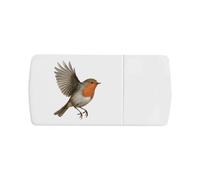 Azeeda 'Robin Redbreast Bird in Flight Wings Spread' Pill Box with Tablet Splitter (PI00038594)