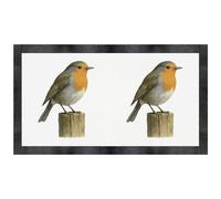 Azeeda 'Robin Redbreast Bird on a Wooden Post' Pet Feeding Mat (PM00033479)