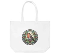 Azeeda 'Robin Stained Glass Window' Tote Shopping Bag For Life (BG00085282)