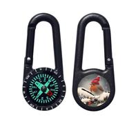 Azeeda 'Robin Wearing Woolly Hat' Compass Keyring (KC00042108)