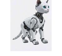 Azeeda 'Robot Cat' Temporary Tattoo - Water Resistant, Skin-Safe, Non-Toxic Transfer (TO00100623)