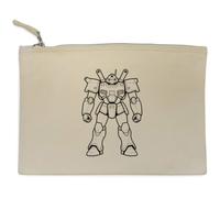 Azeeda 'Robot & Shoulder Cannons' Canvas Zip Clutch Bag (CL00051833)