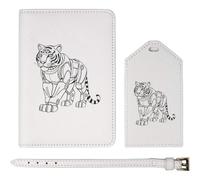 Azeeda 'Robot Tiger' Passport Travel Set - White (PA00042470)