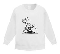 Azeeda 'Rock On Fox Playing Guitar' Kid's Sweatshirt/Jumper (5-6 Years) (KW00207638) White
