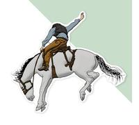 Azeeda 'Rodeo Cowboy & Horse' Premium Vinyl Decal Sticker - Waterproof, Durable & Easy to Apply - Ideal for Cars, Windows, Bins and More - 720mm (XXL) (DW00158720)