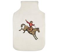 Azeeda 'Rodeo Cowboy Riding a Horse' Hot Water Bottle Cover (HW00047249)
