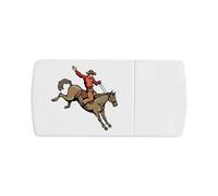 Azeeda 'Rodeo Cowboy Riding a Horse' Pill Box with Tablet Splitter (PI00040733)