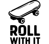 Azeeda 'Roll with It Skateboard' Reusable Stencil - Durable Decorative Template for Painting and Spraying on Walls, Tiles, Wood, Fabric & Craft Projects - S (A6) (WS00070782)